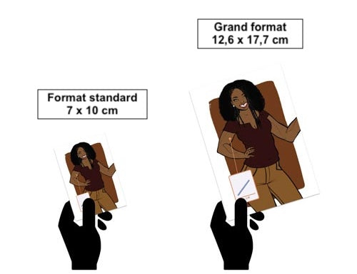 Comparaison de la taille des 2 formats du jeu de cartes ELEKTO contraception